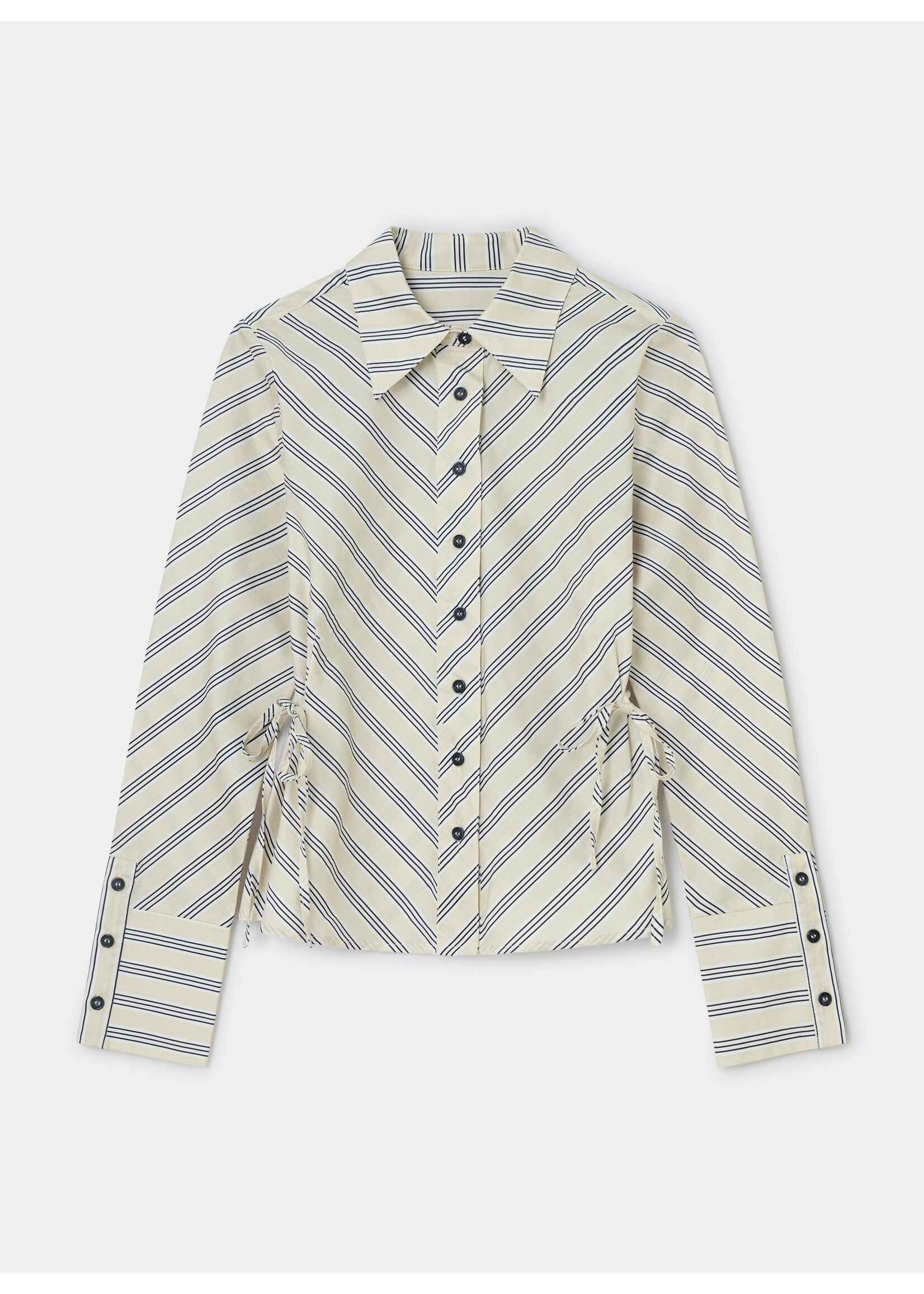 Laagam Opera black & white striped shirt