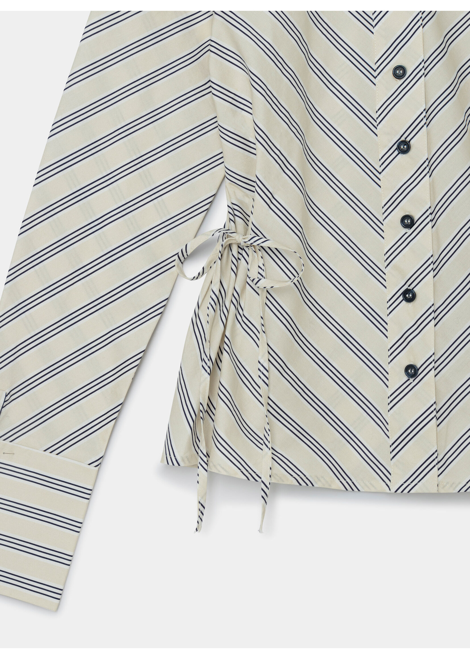 Laagam Opera black & white striped shirt