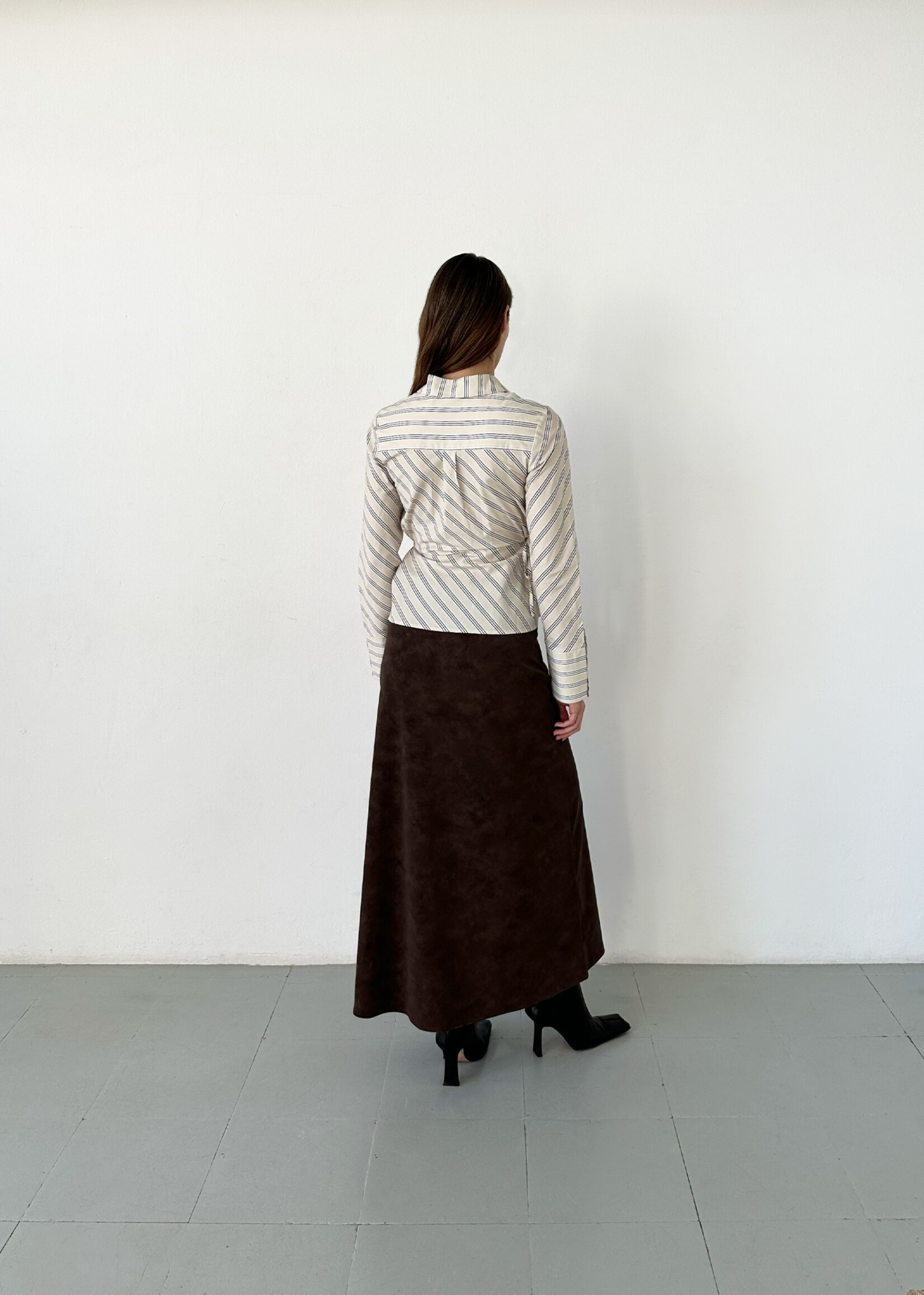 Laagam Opera black & white striped shirt