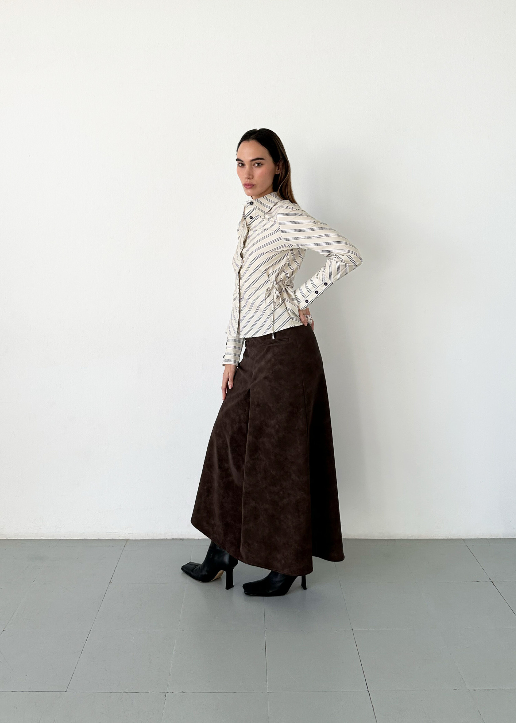Laagam Opera black & white striped shirt