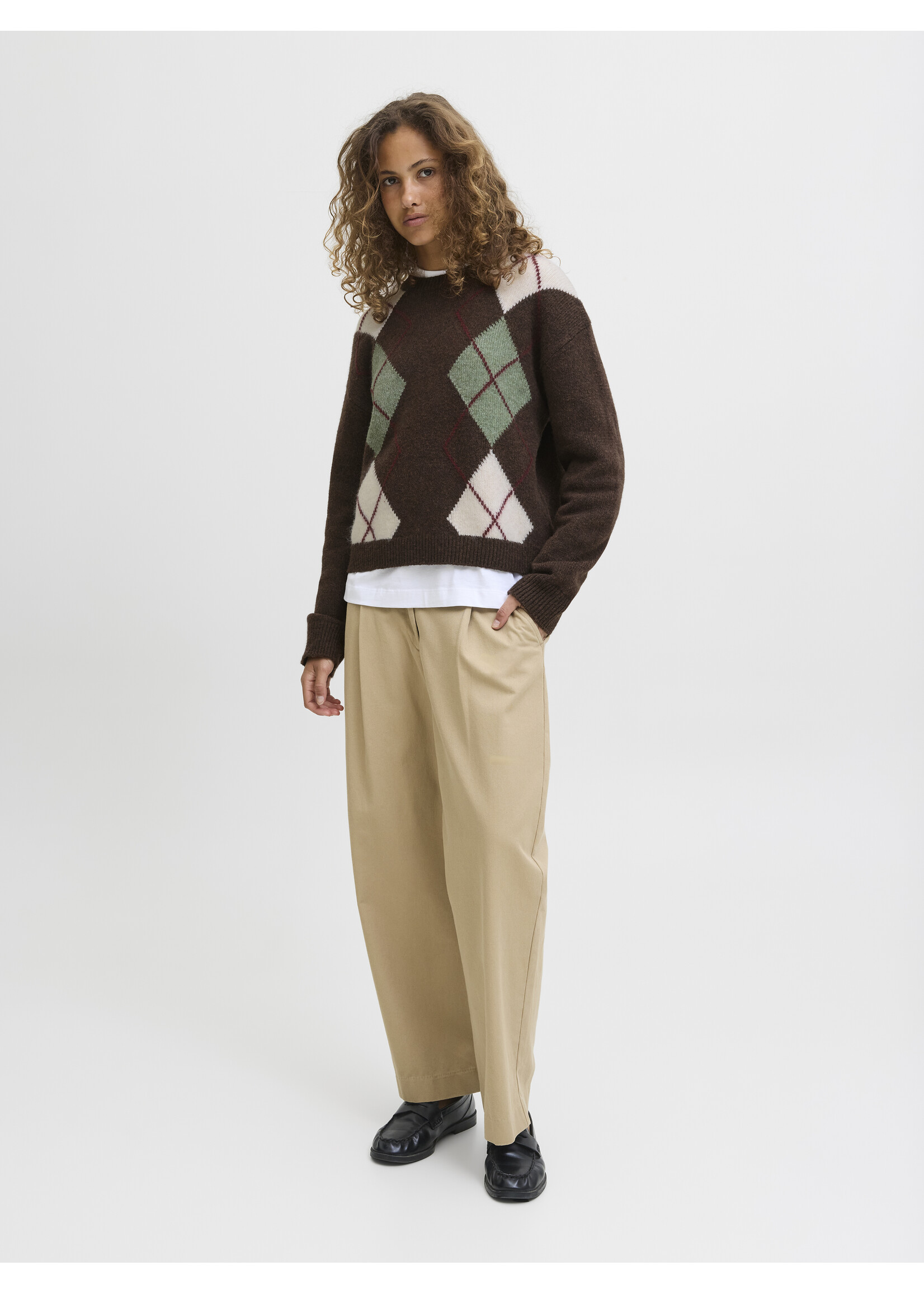 JXHARVI CREW NECK KNIT - BROWN