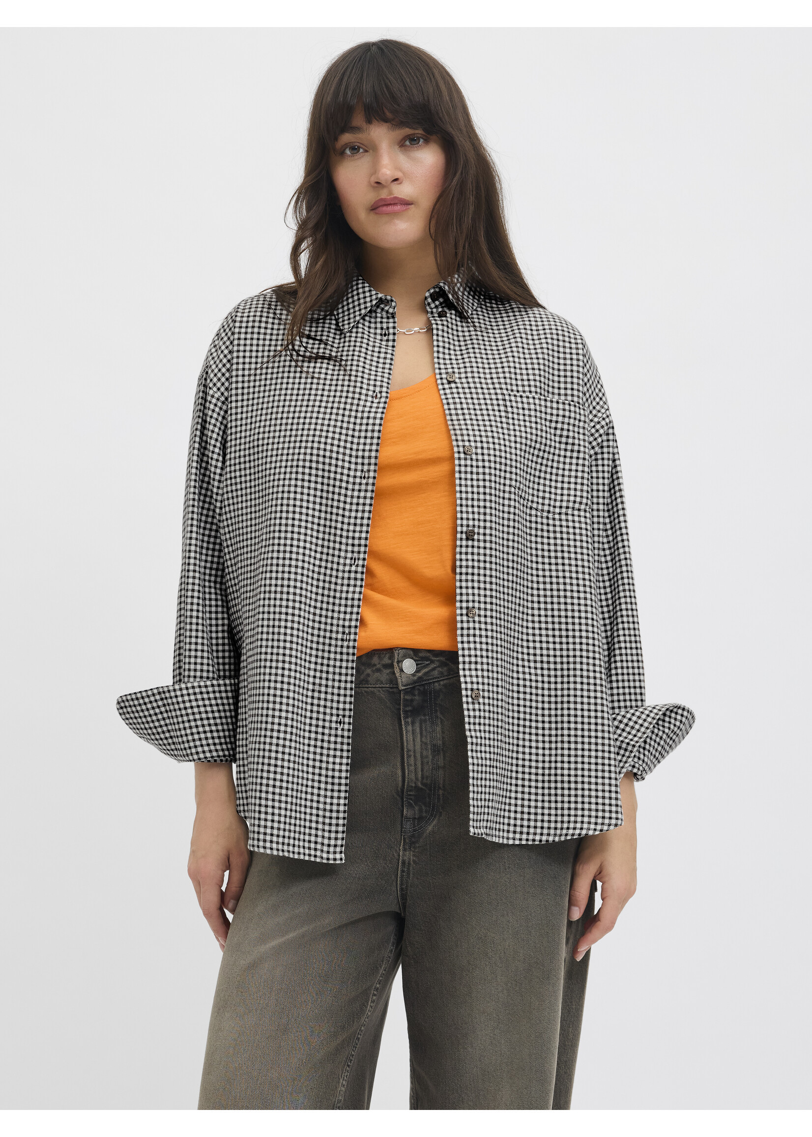 JXJAMIE CHECK FLANNEL SHIRT - CLOUD DANCER CHECKS