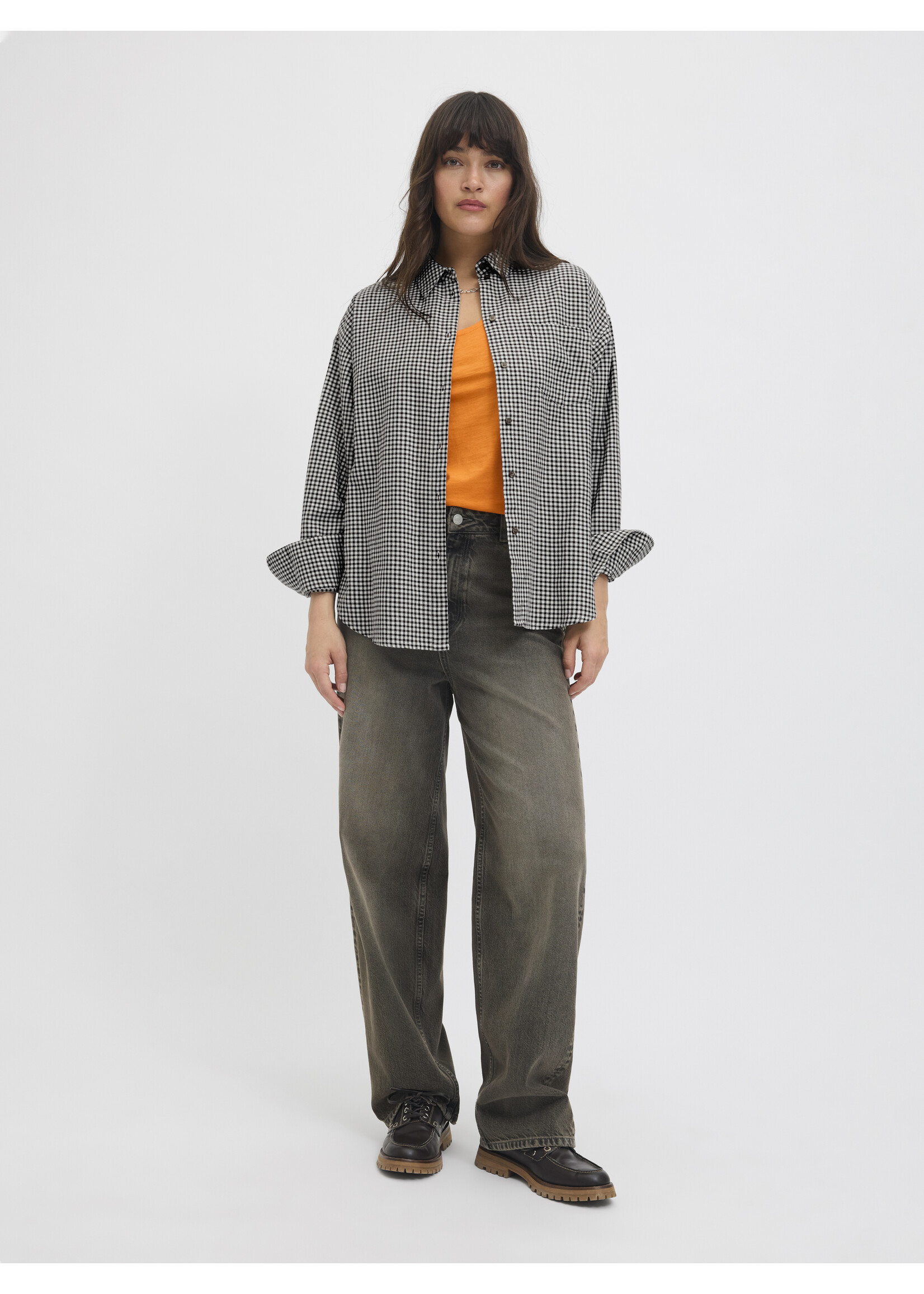JXJAMIE CHECK FLANNEL SHIRT - CLOUD DANCER CHECKS