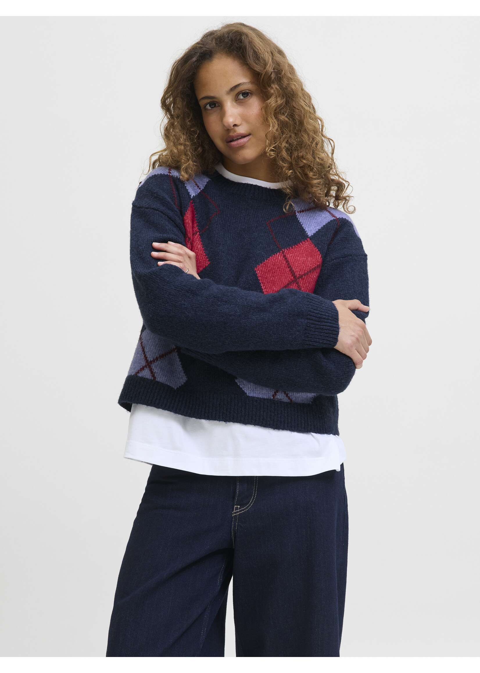 JXHARVI CREW NECK KNIT - NAVY