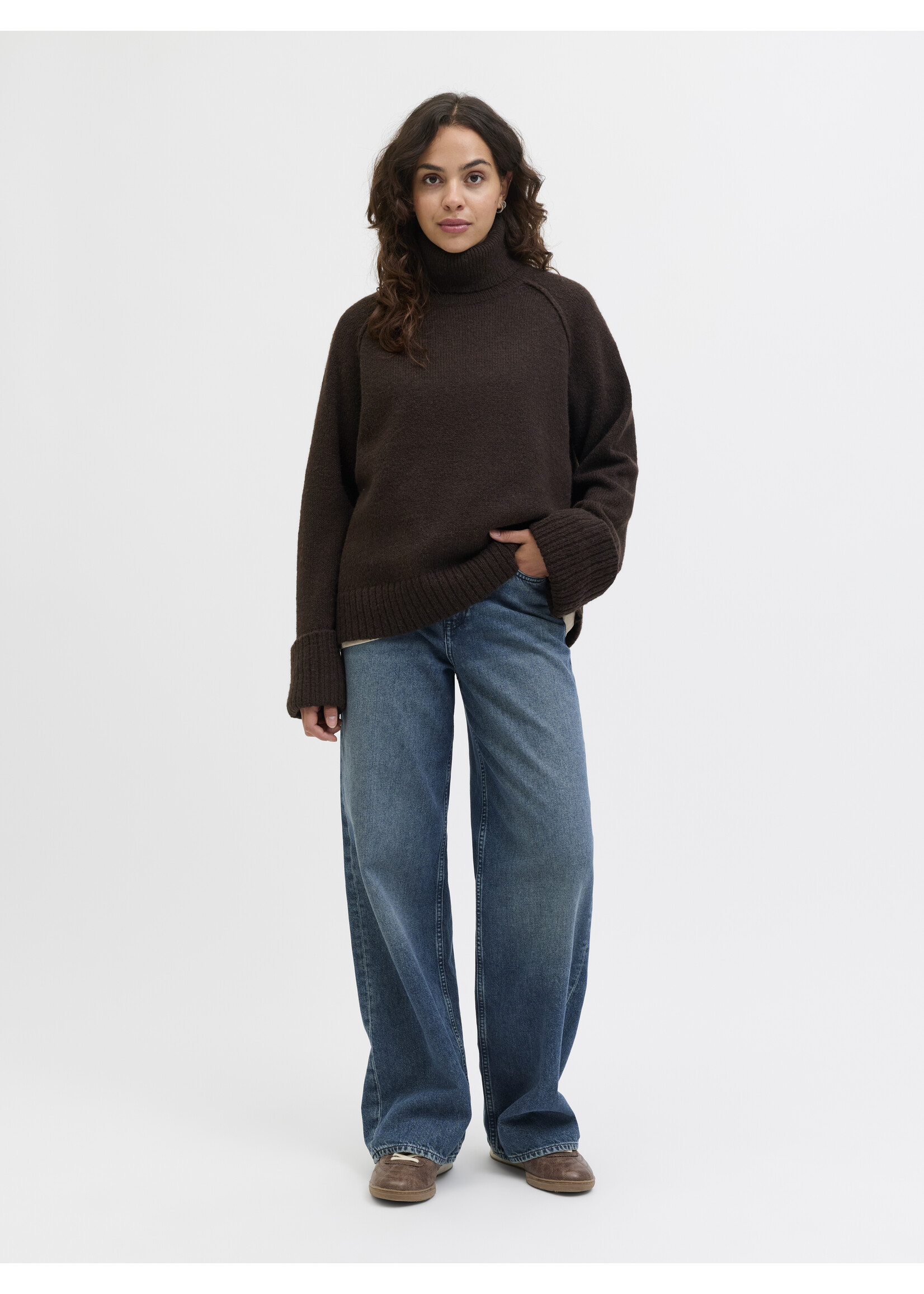 JXELLINORA ROLL NECK KNIT - BRACKEN