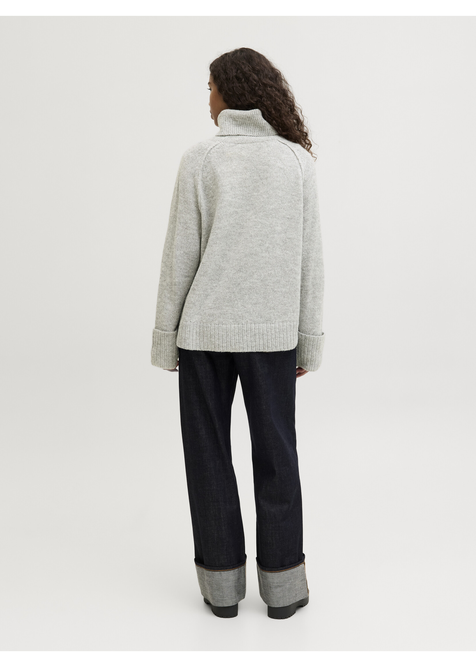 JXELLINORA ROLL NECK KNIT - LIGHT GREY MELANGE