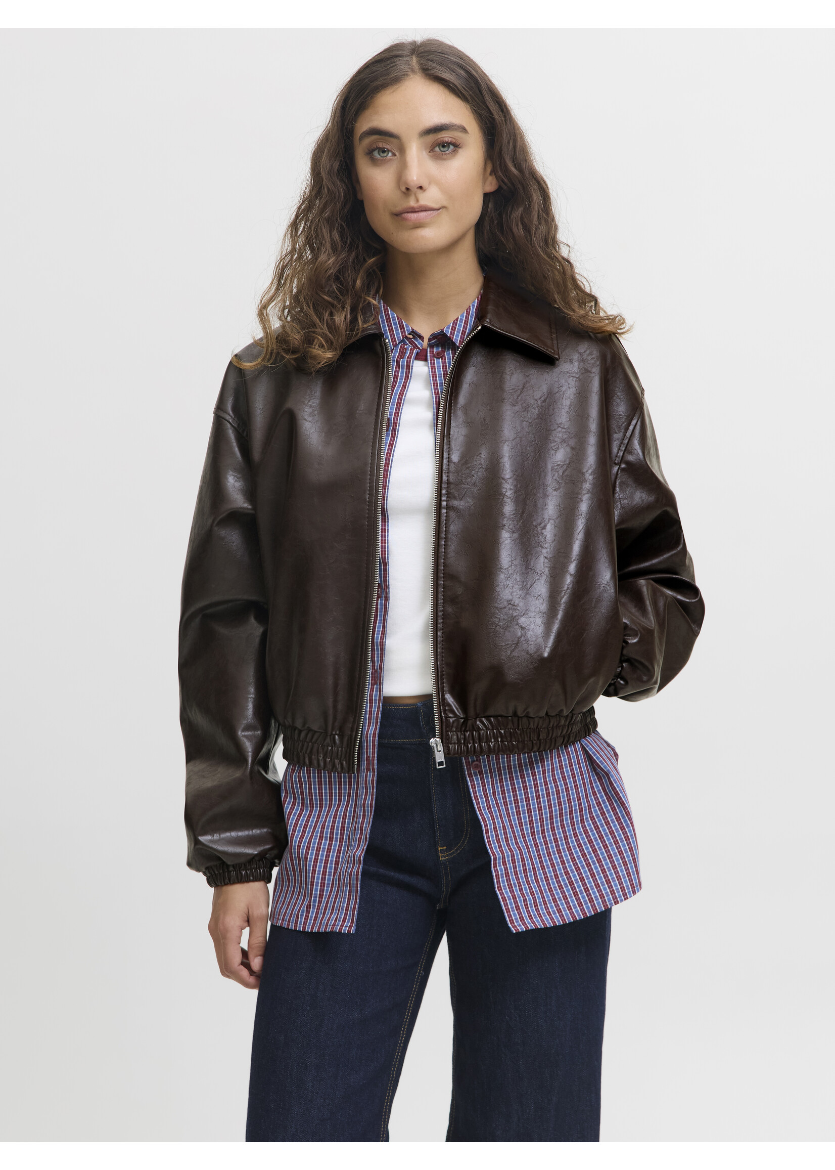JXJODY SHINY JACKET - SEAL BROWN