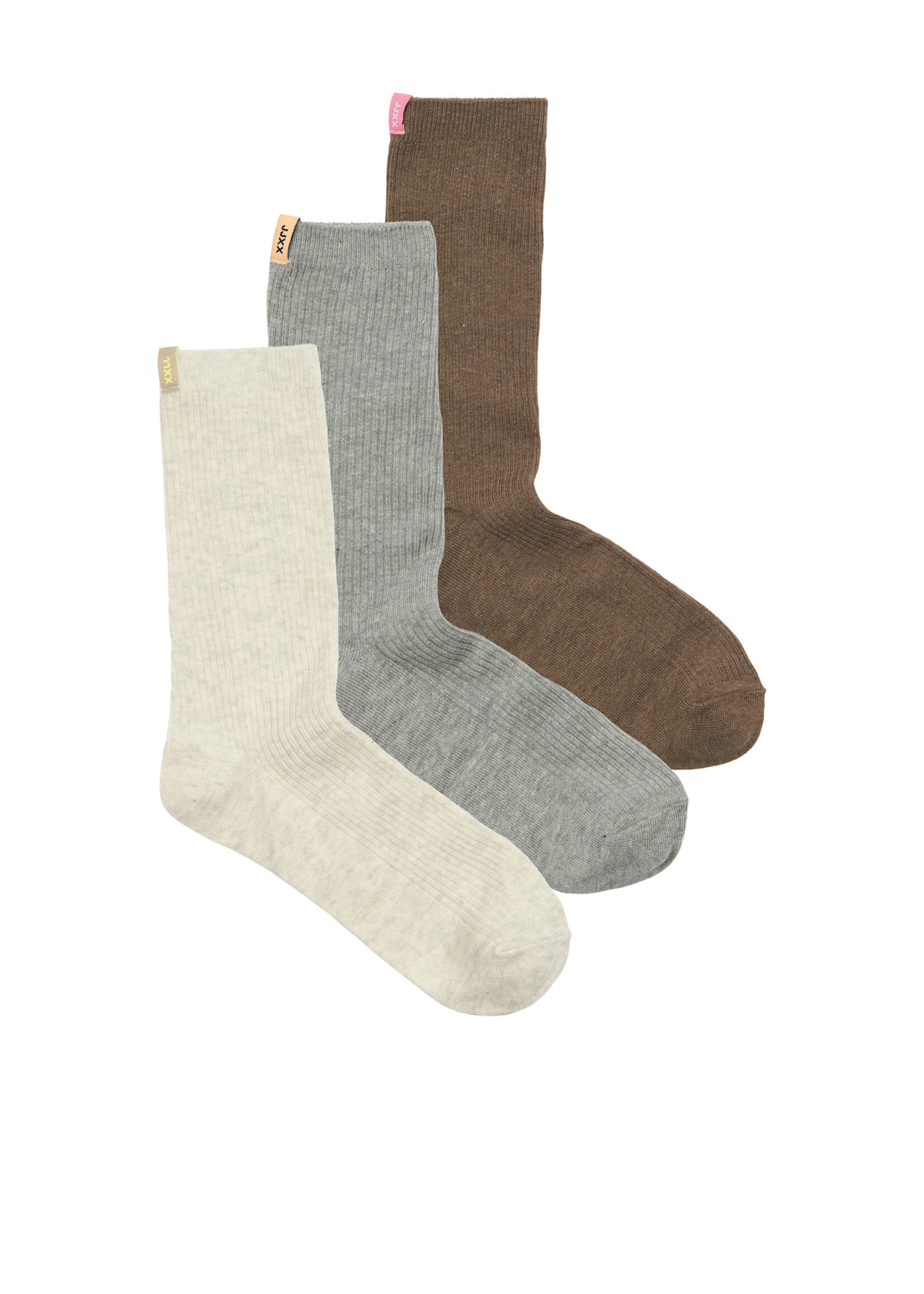 JXMARRISA 3-PACK SOCK - MEDIUM GREY/OATMEAL