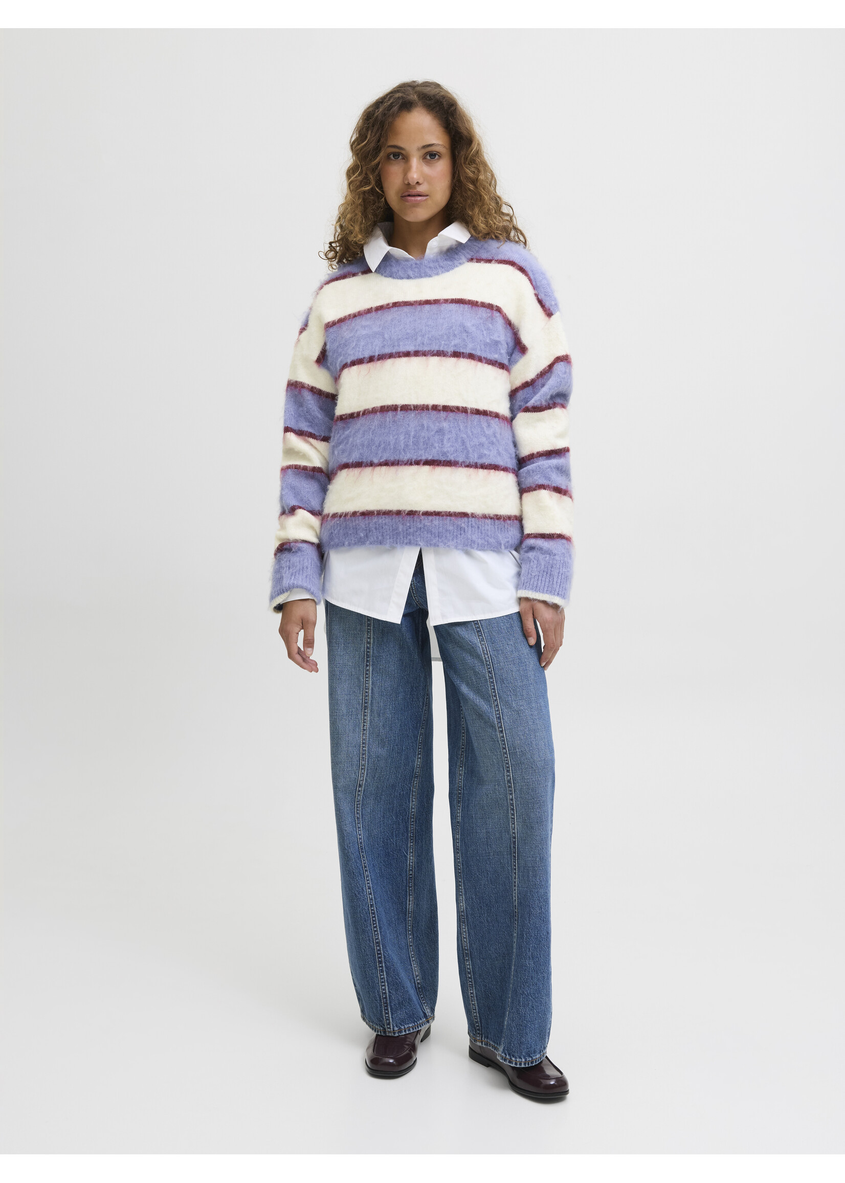 JXCALISTA CREW NECK KNIT - BLUE ICE/VANILLA ICE