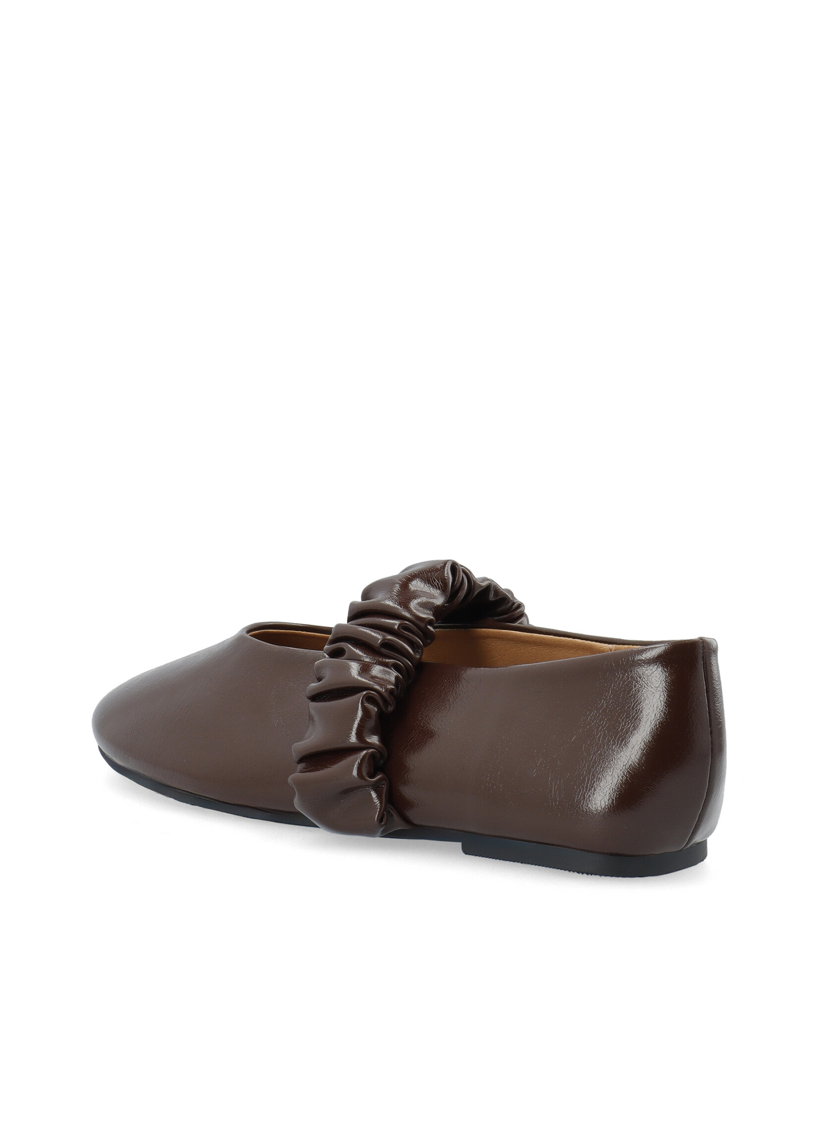 Bialuna Scrunchie Ballet Flat Faux Leather - Brown
