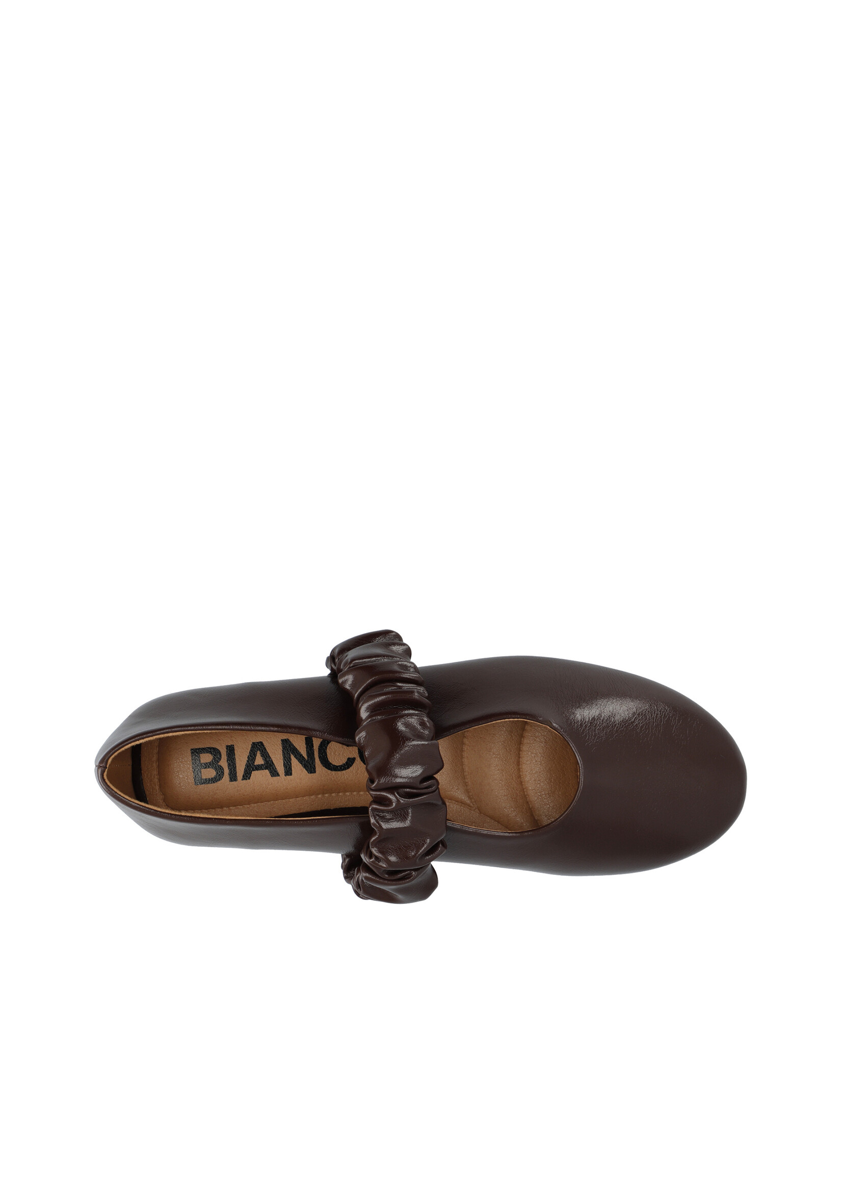 Bialuna Scrunchie Ballet Flat Faux Leather - Brown