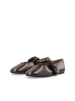 Bialuna Scrunchie Ballet Flat Faux Leather - Brown