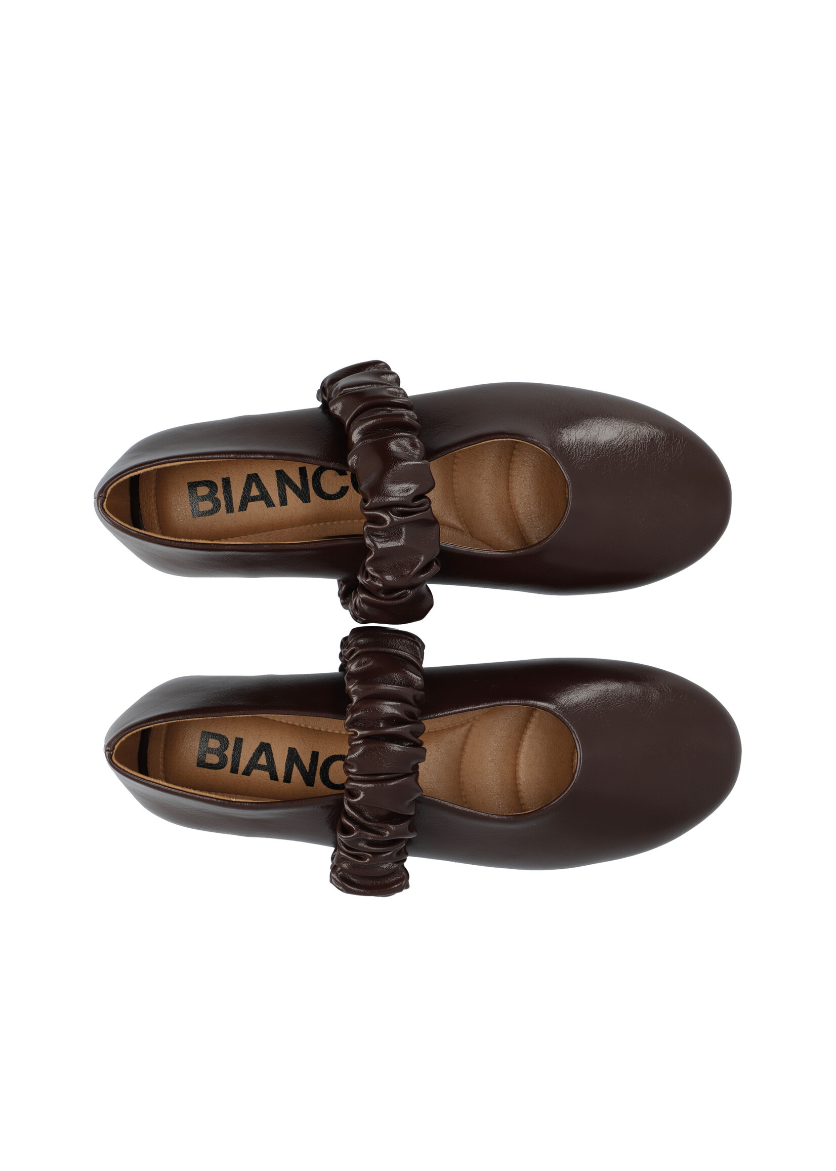 Bialuna Scrunchie Ballet Flat Faux Leather - Brown