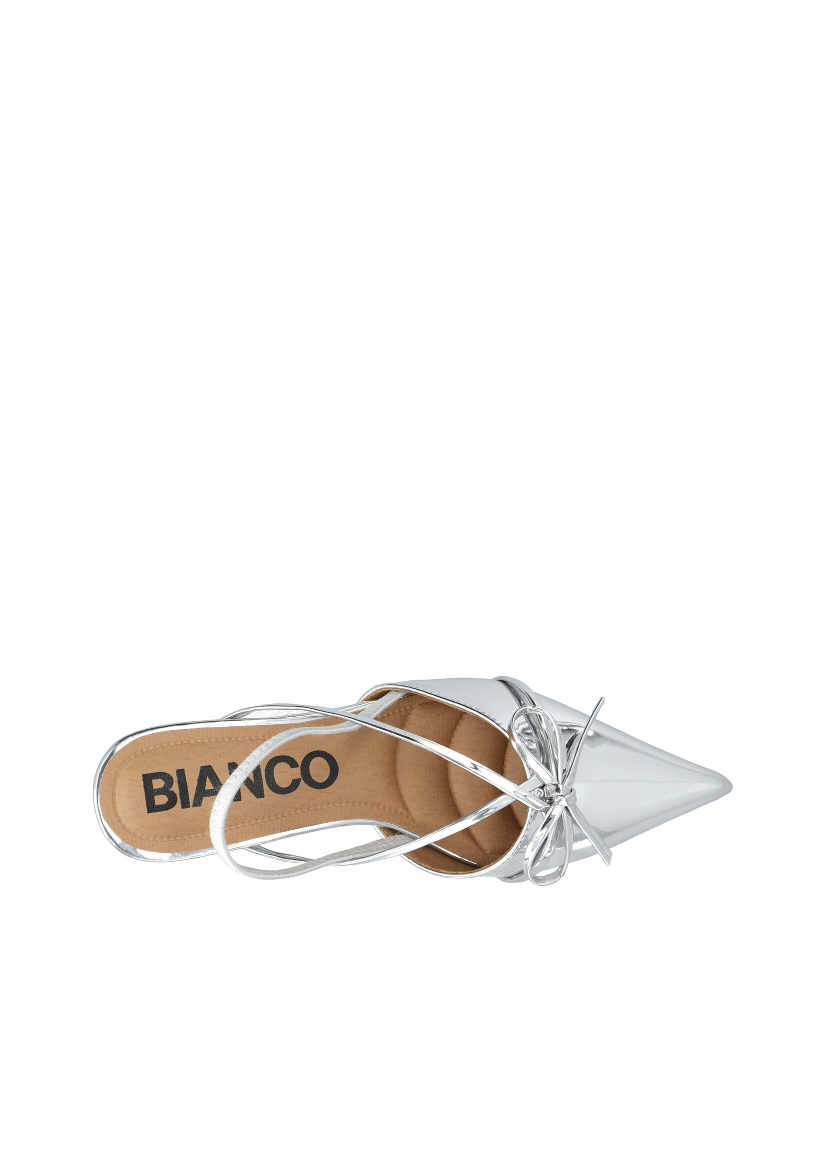 Biakristin Kitten Heel Bow Slingback Faux Leather - Silver