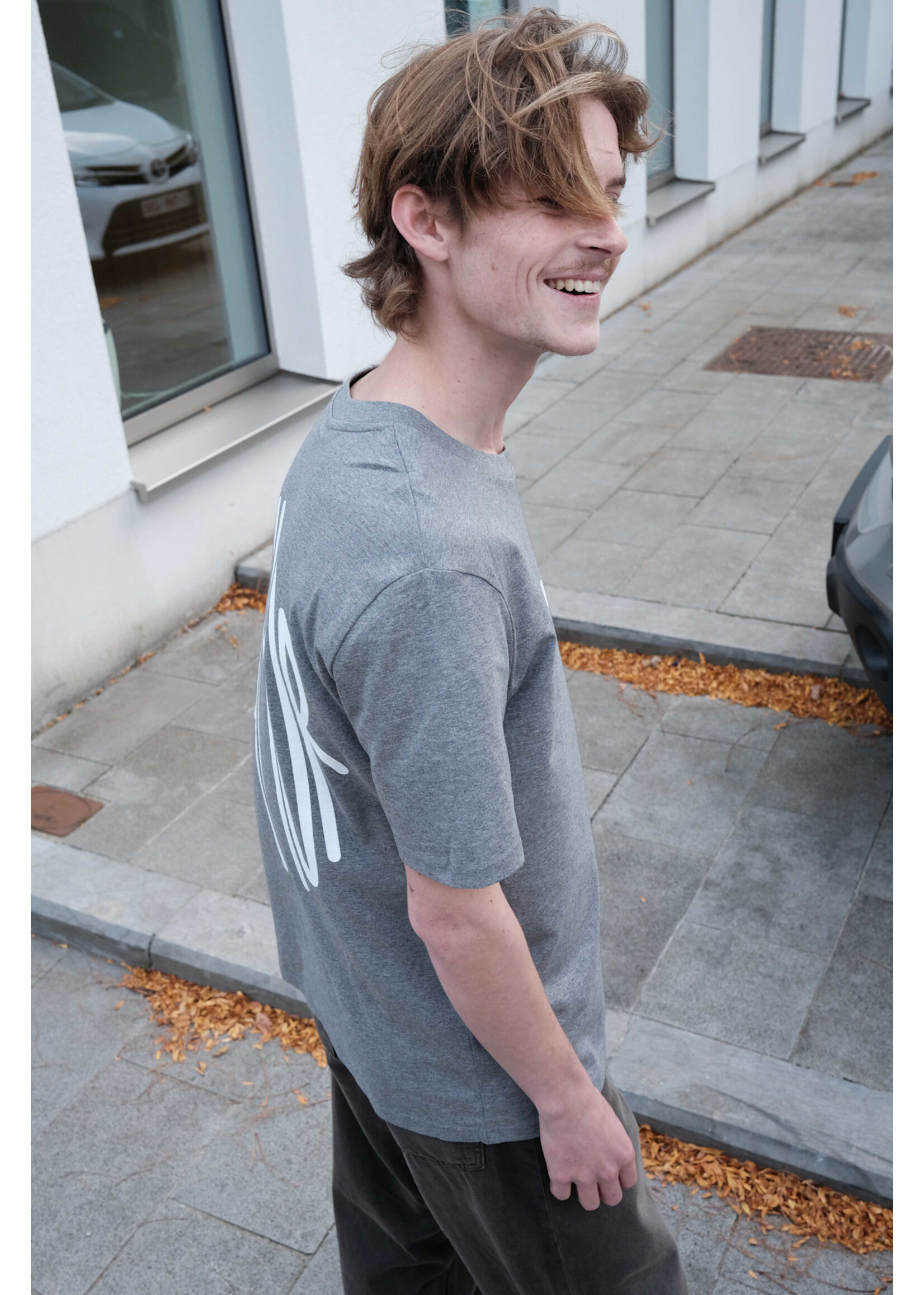 MIAMOR Miamor unisex tee mid heather grey - white logo