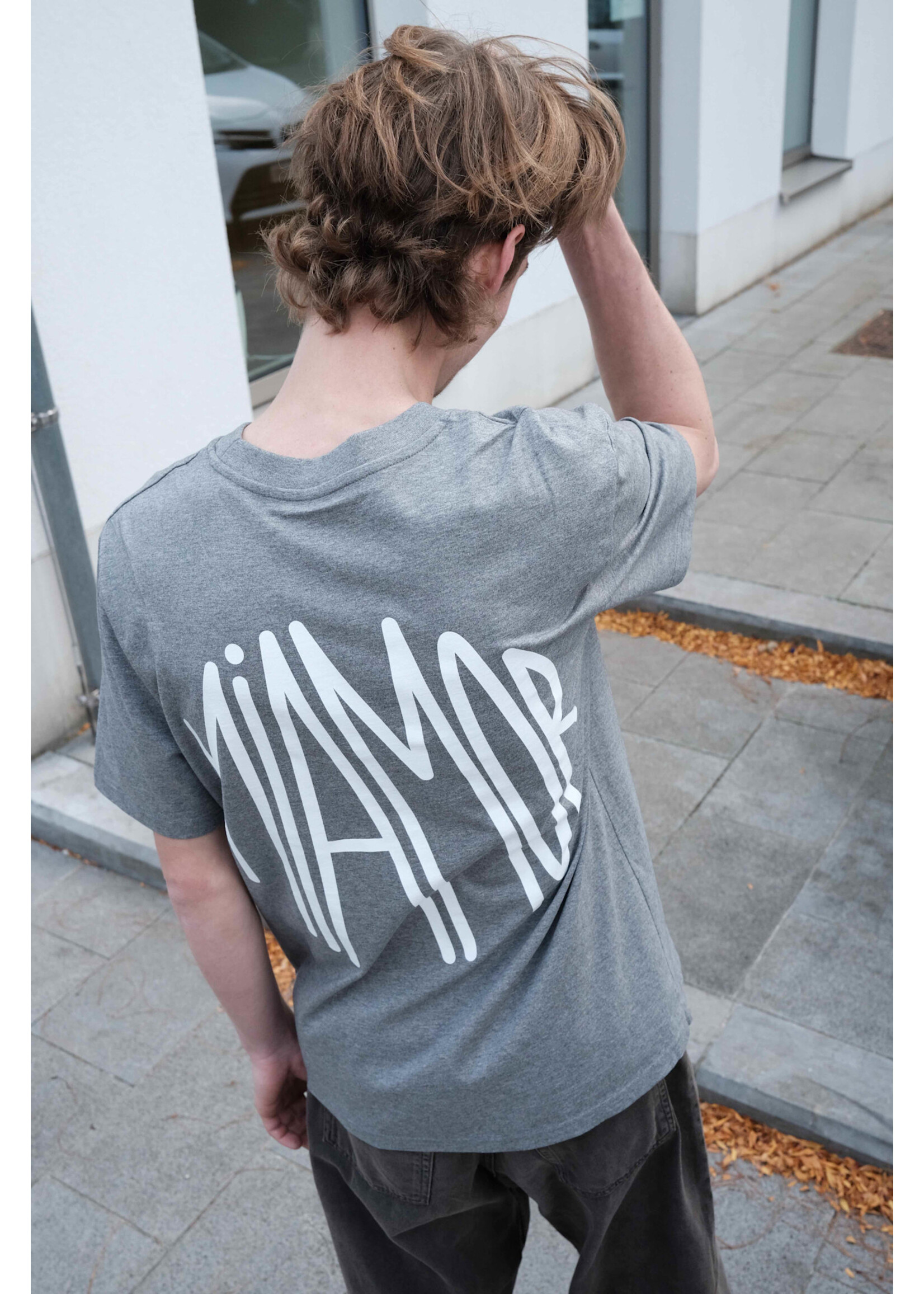 MIAMOR Miamor unisex tee mid heather grey - white logo