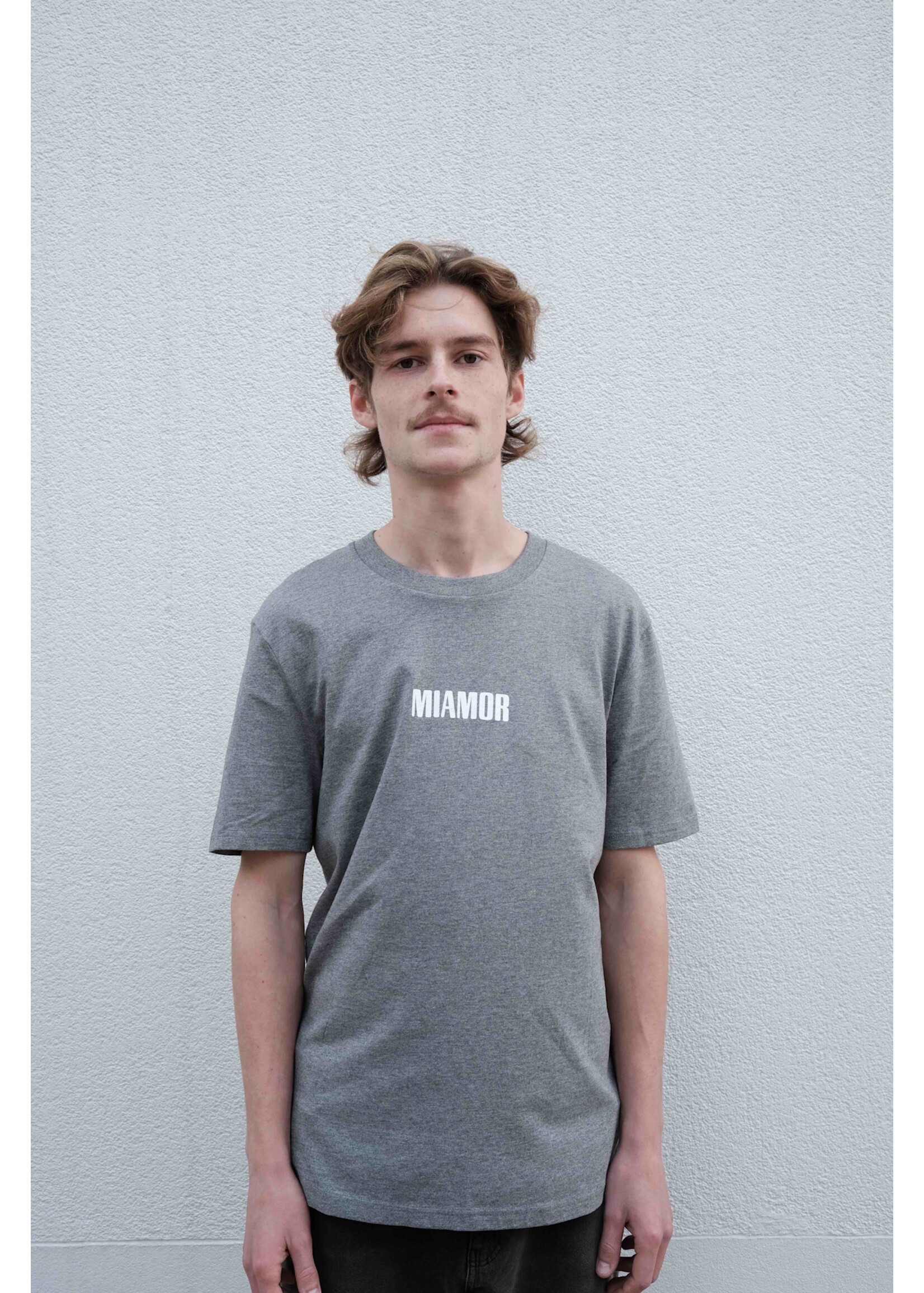 MIAMOR Miamor unisex tee mid heather grey - white logo
