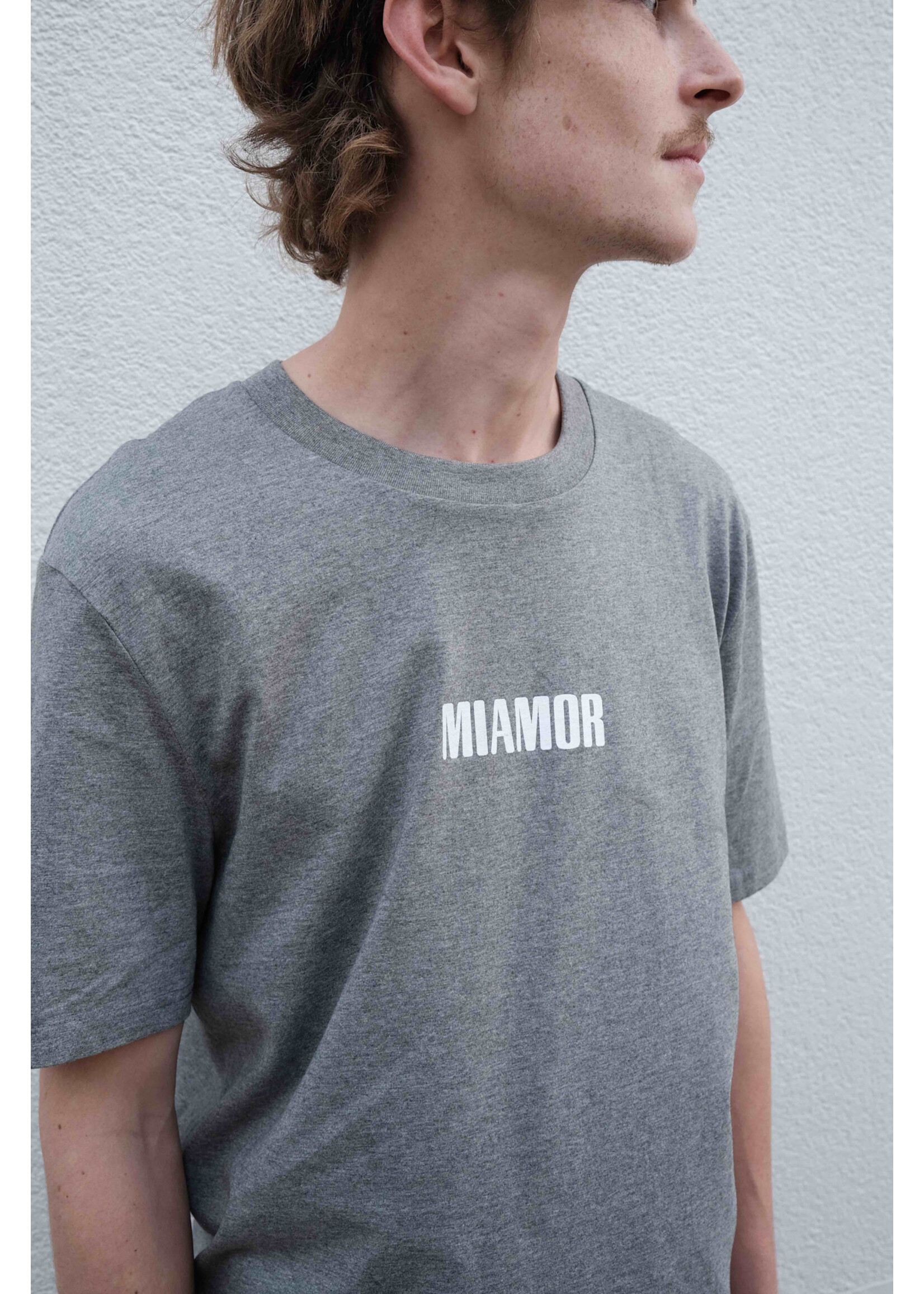 MIAMOR Miamor unisex tee mid heather grey - white logo
