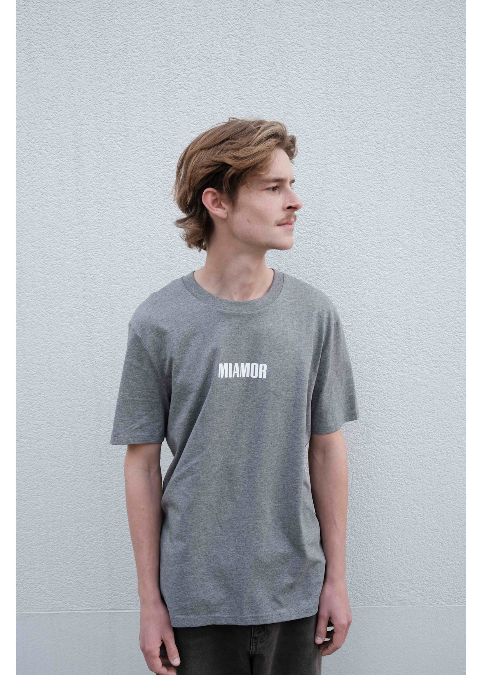 MIAMOR Miamor unisex tee mid heather grey - white logo