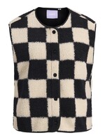JXVERA CHECK TEDDY VEST - BONE WHITE CHECKS