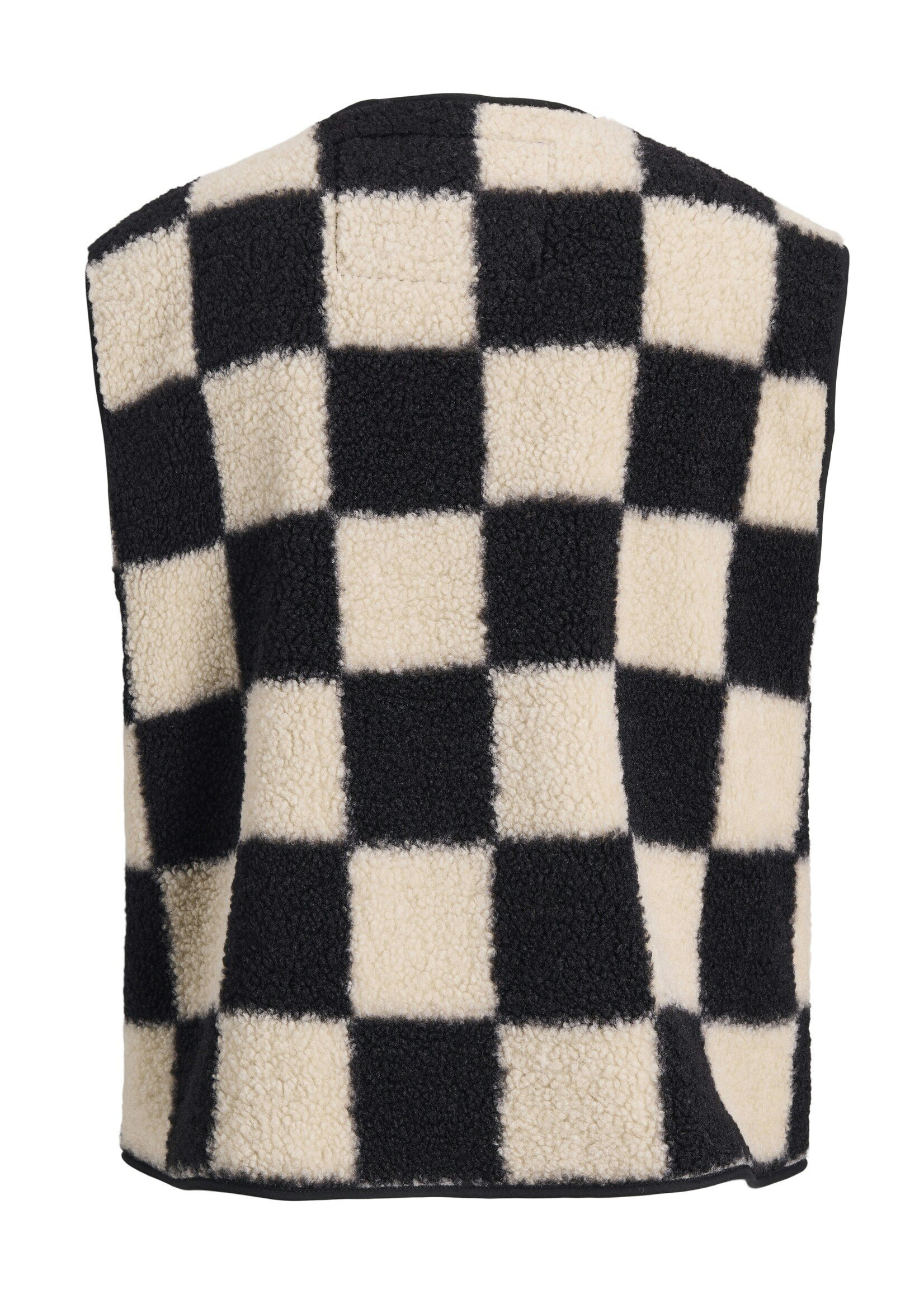 JXVERA CHECK TEDDY VEST - BONE WHITE CHECKS