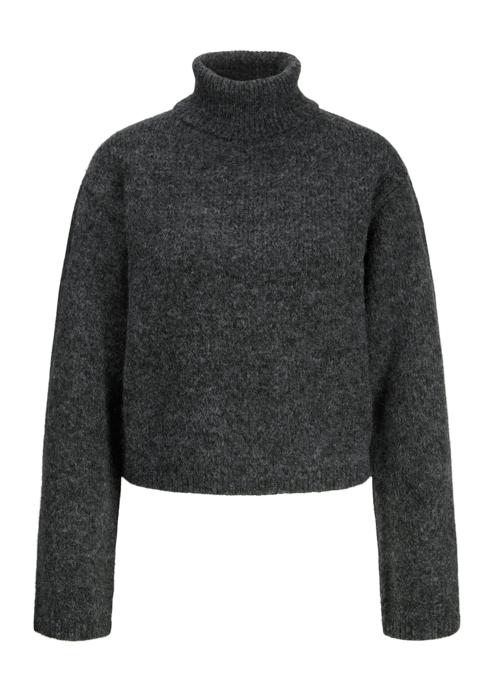 JXROSANNA ROLL NECK KNIT - DARK GREY MELANGE