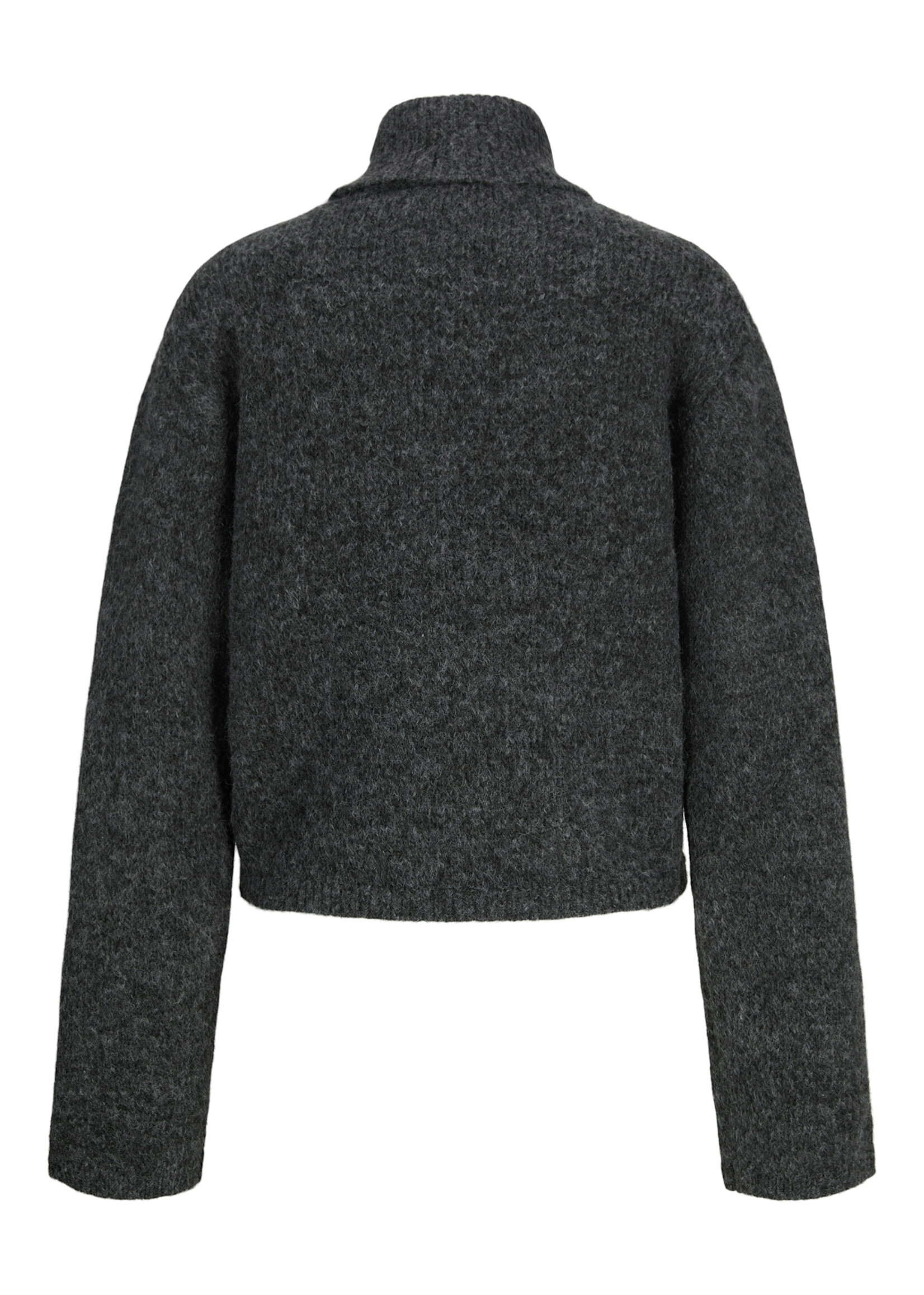 JXROSANNA ROLL NECK KNIT - DARK GREY MELANGE