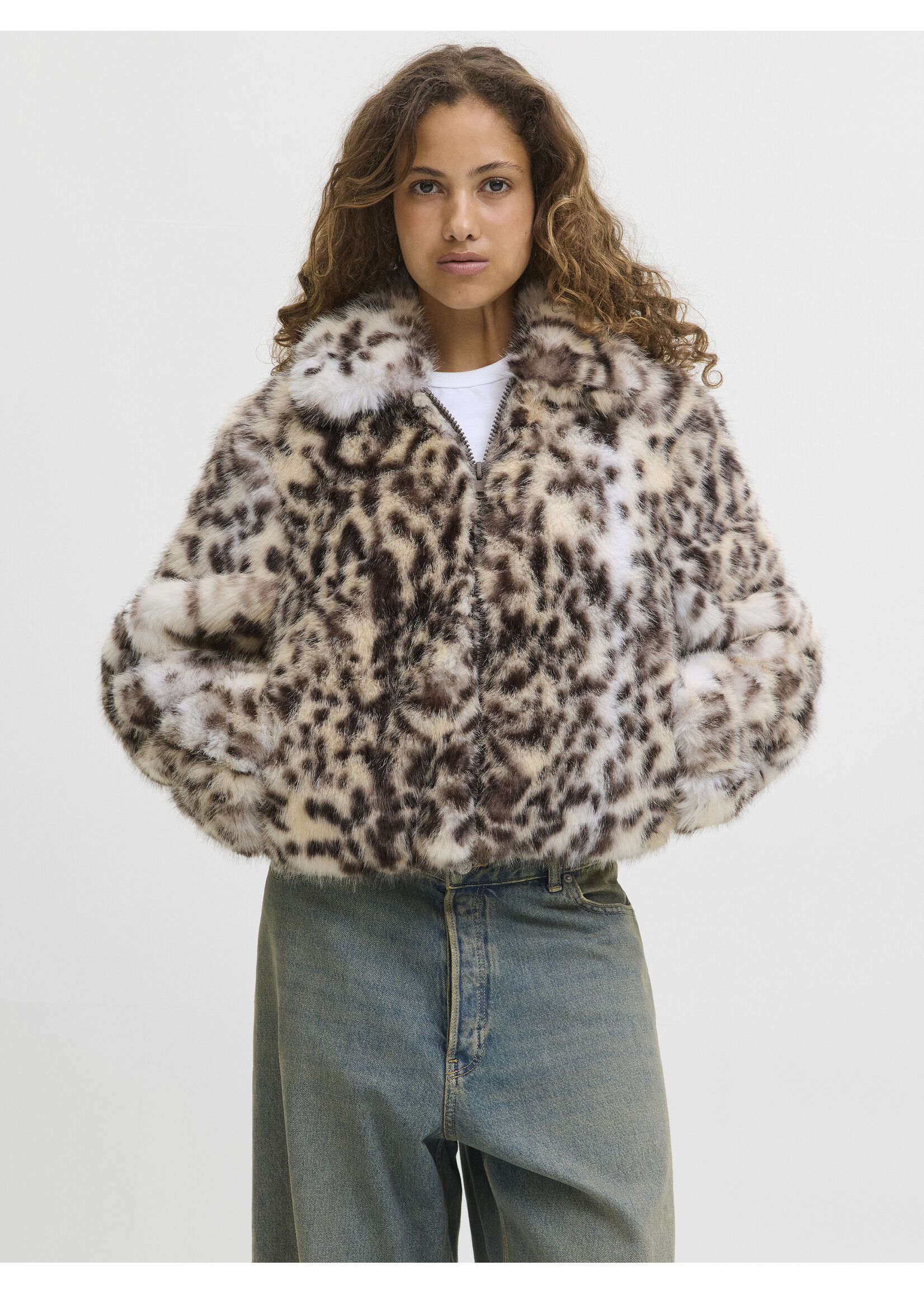 JXTANIA LEO JACKET - BONE WHITE LEOPARD