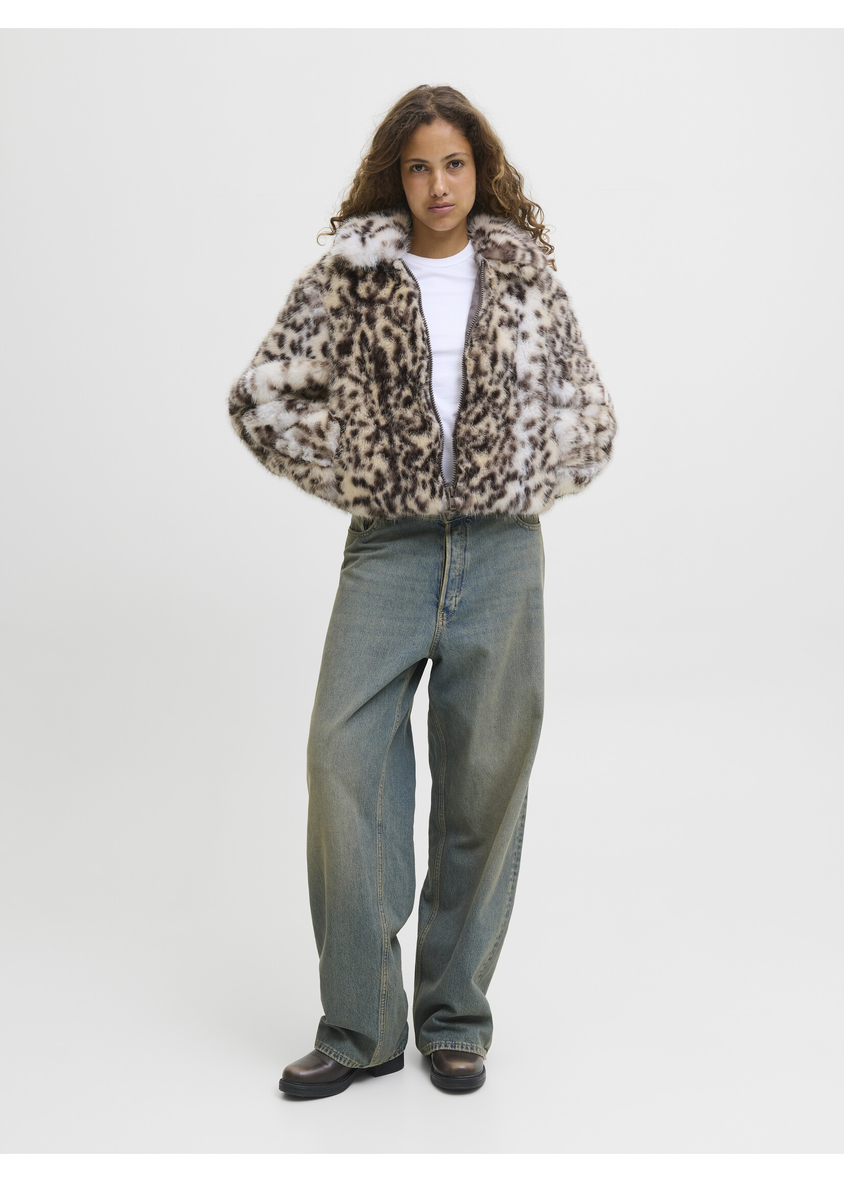 JXTANIA LEO JACKET - BONE WHITE LEOPARD