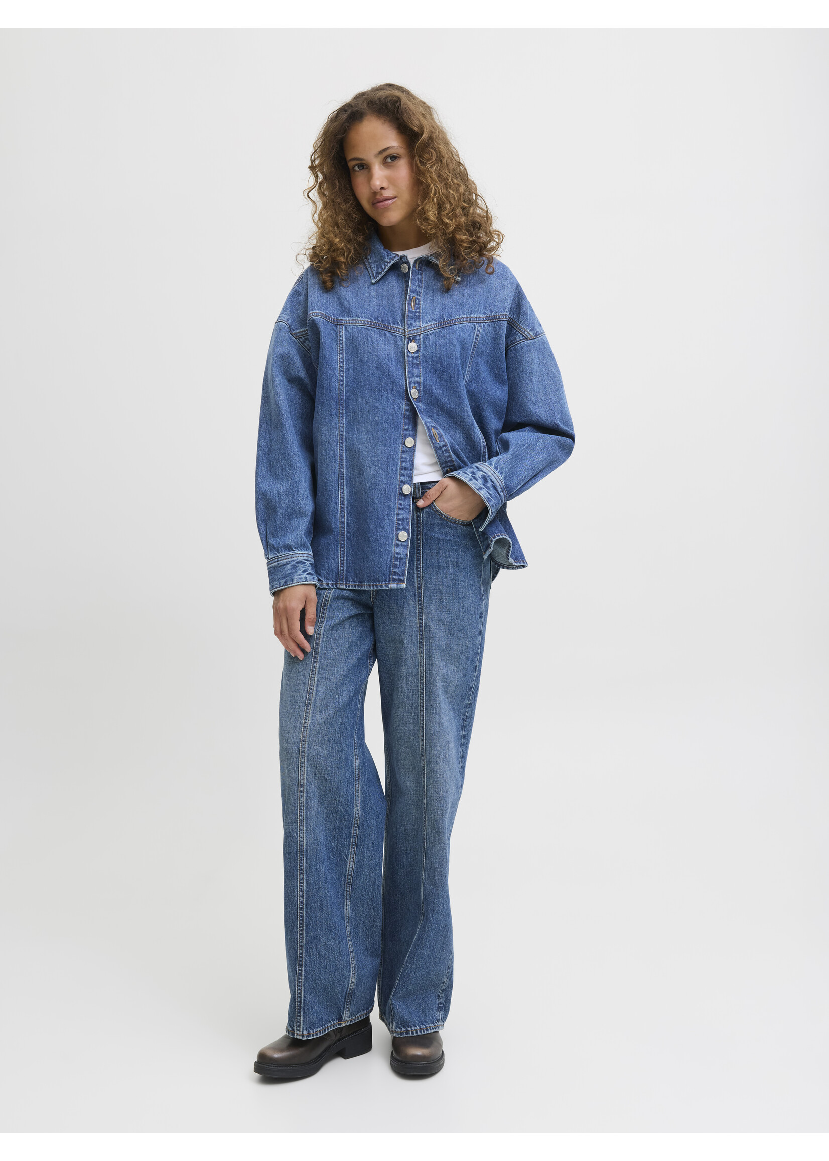 JXJAMILA OVERSHIRT DENIM - MEDIUM BLUE DENIM