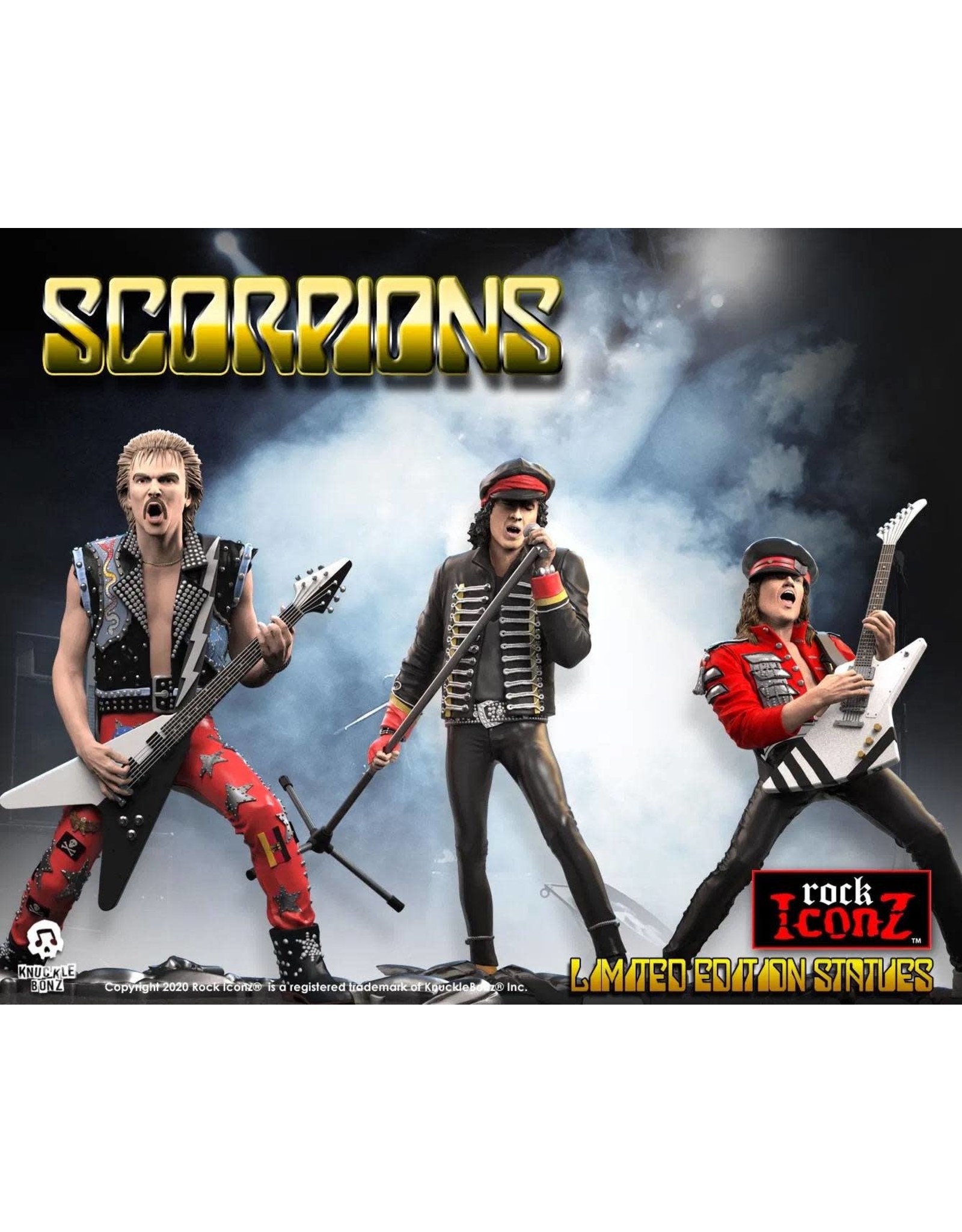 Knucklebonz SCORPIONS Rock Iconz Statue 3-Pack Limited Edition 23 cm