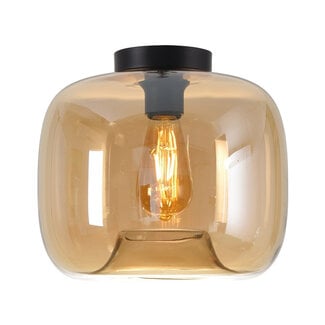 Artdelight Plafondlamp Preston 28cm Amberglas