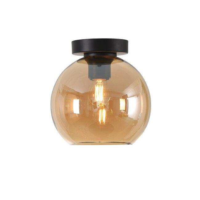 Artdelight Plafondlamp Marino 20cm Amberglas