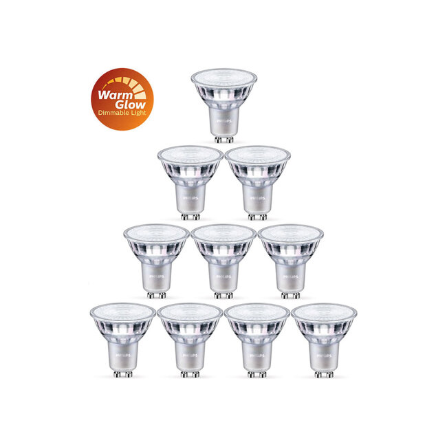 Philips GU10 Lichtbron 4,9W (dim to warm) Voordeelpak (10 Stuks)