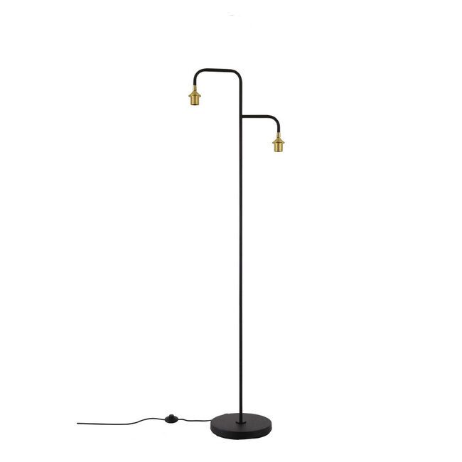 Artdelight Vloerlamp Dajano 2L Zwart/Goud