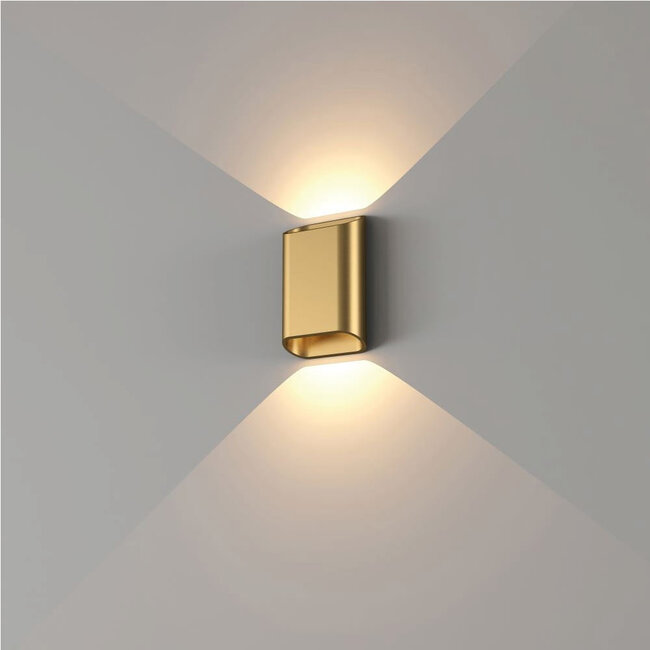 Artdelight Wandlamp Diaz S Warm Goud met LED