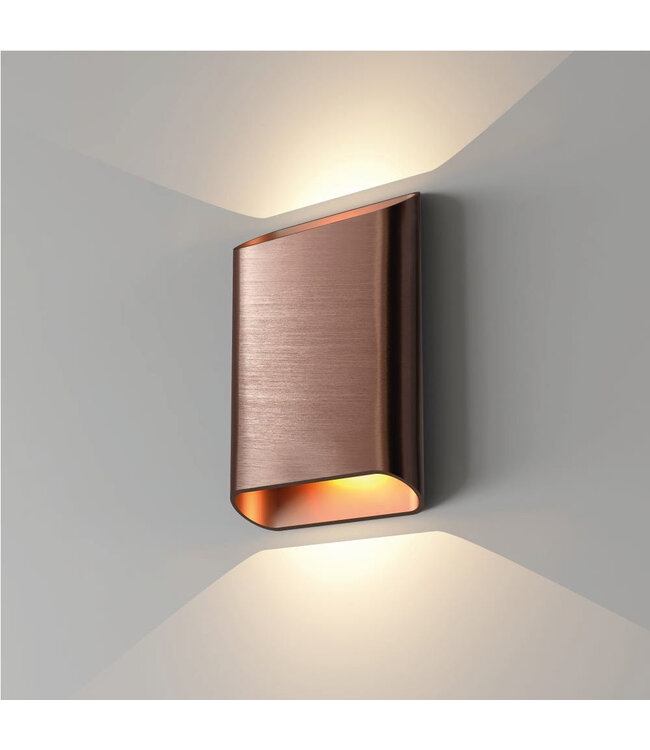 Moderne Bronzen Wandlamp incl. LED - Artdelight Diaz Large
