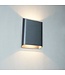Moderne Gun Metal Wandlamp incl. LED - Artdelight Diaz Large