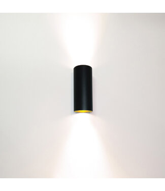 Artdelight Moderne Runde Schwarz/Goldene Wandleuchte