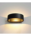 Zwarte Wandlamp Ovaal incl. LED - Artdelight Sharp