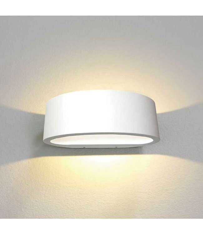 Weiße Wandleuchte Oval inkl. LED - Artdelight Sharp