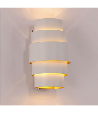 Artdelight Design Wandlamp Wit/Goud