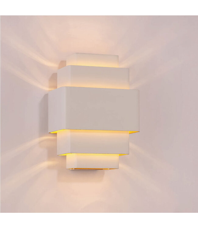 Industrielle Design Wandleuchte Weiß/Gold - Artdelight Layers