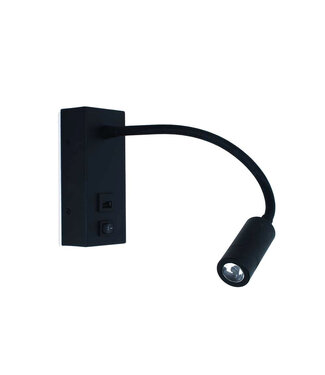 Artdelight Flexible LED-Leselampe Schwarz mit USB-C-Anschluss