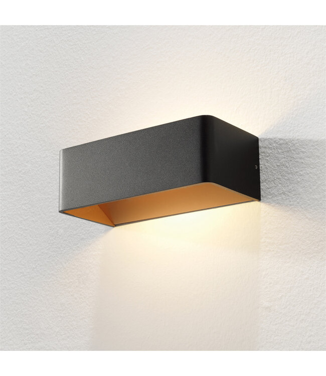 Rectangular Design Wall Light Black/Copper incl. LED - Artdelight Mainz