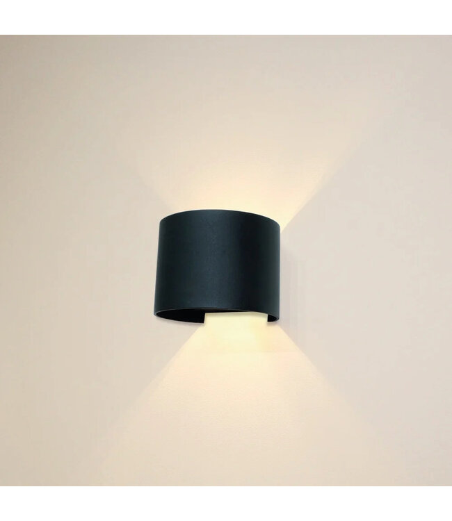 Runde Moderne Wandleuchte Schwarz - Artdelight Gyro