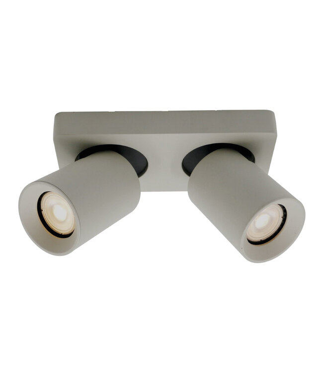 Moderne Plafondlamp 2-lichts Zijdegrijs - Artdelight Megano