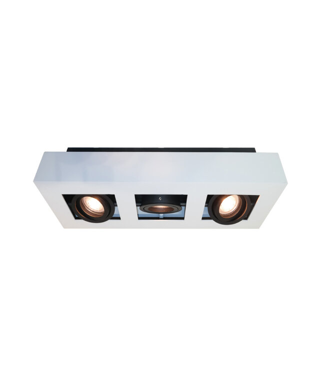 Moderne 3-flammige Design Spotleuchte Weiß/Schwarz - Artdelight Bosco
