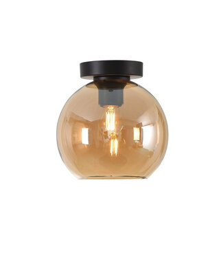 Artdelight Ronde Glazen Plafondlamp Ø20cm Amber