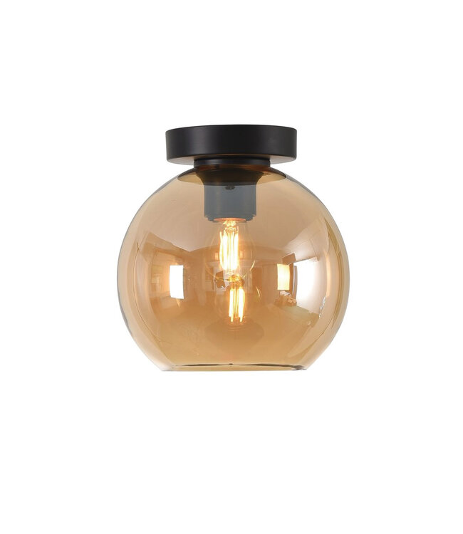 Ronde Glazen Plafondlamp Ø20cm Amber - Artdelight Marino